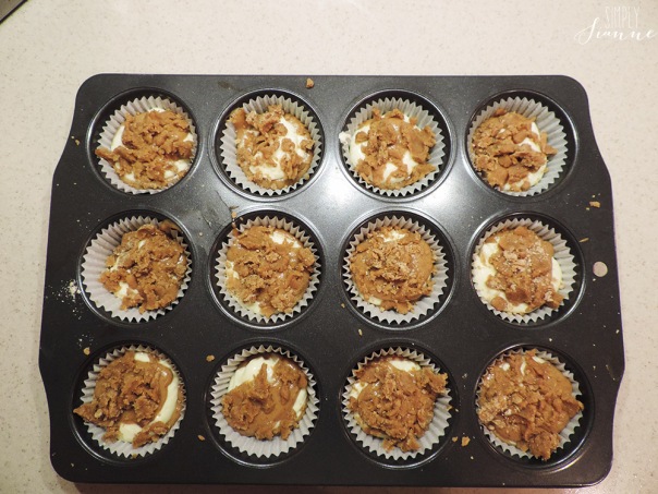 muffin pan with topping